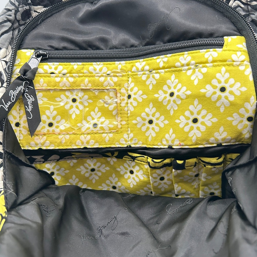 Vera Bradley Provencal Quilted Laptop Backpack Womens Large Yellow Black - Picture 3 of 6